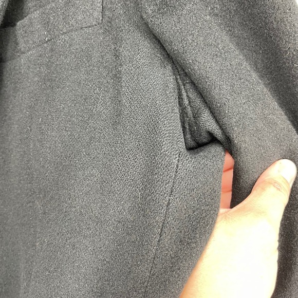 Vintage Camel Hair Blazer‎ Mens Black Classic Business Casual Coat Jacket - Picture 7 of 8